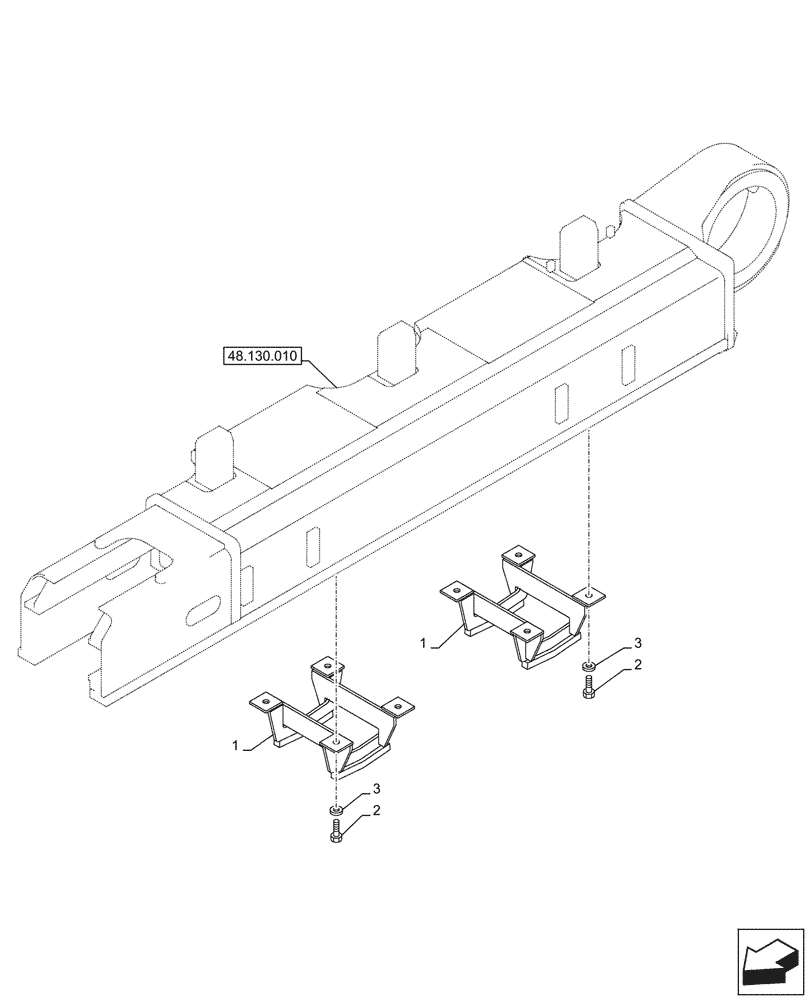 Схема запчастей Case CX750D RTC - (48.100.020) - VAR - 461542 - TRACK CHAIN, GUIDE, BOUBLE (48) - TRACKS & TRACK SUSPENSION