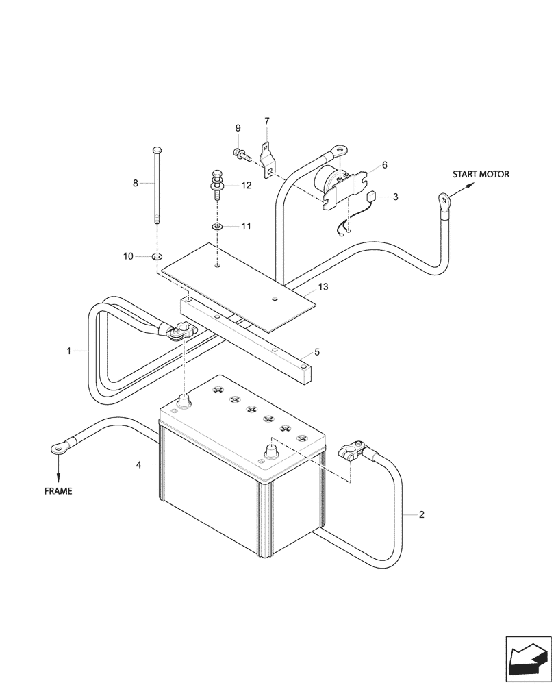 Схема запчастей Case CX60C - (55.302.010) - BATTERY (55) - ELECTRICAL SYSTEMS