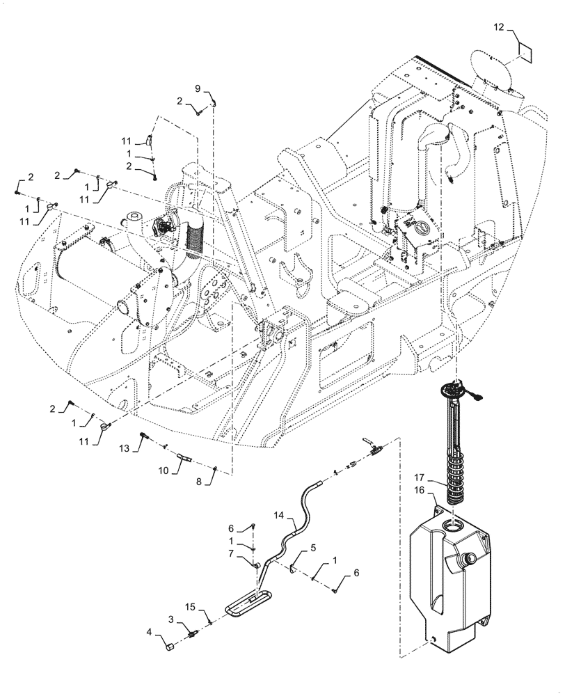 Схема запчастей Case 1650M LGP PAT - (10.500.020) - VAR - 784818 - DEF/ADBLUE™ LINES (10) - ENGINE