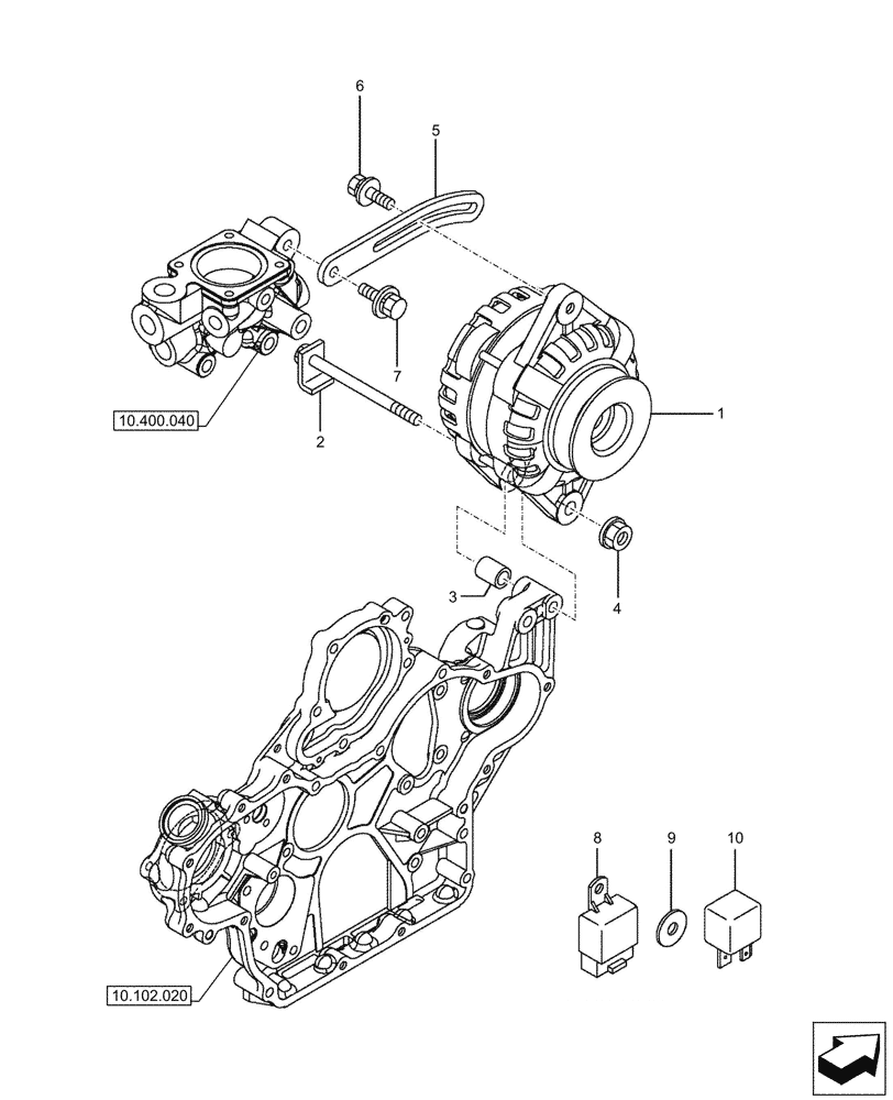 Схема запчастей Case CX60C - (55.301.010) - ALTERNATOR (55) - ELECTRICAL SYSTEMS