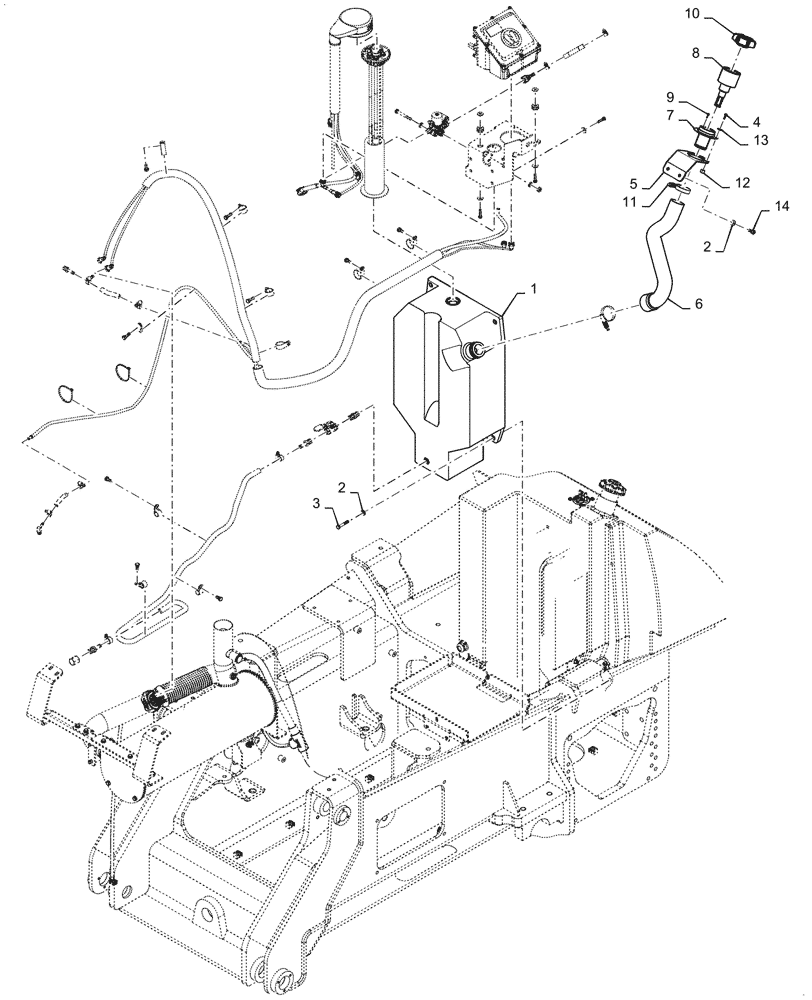 Схема запчастей Case 2050M LGP PAT - (10.500.020) - DEF TANK, NECK FILLER, CONTROL UNIT (10) - ENGINE