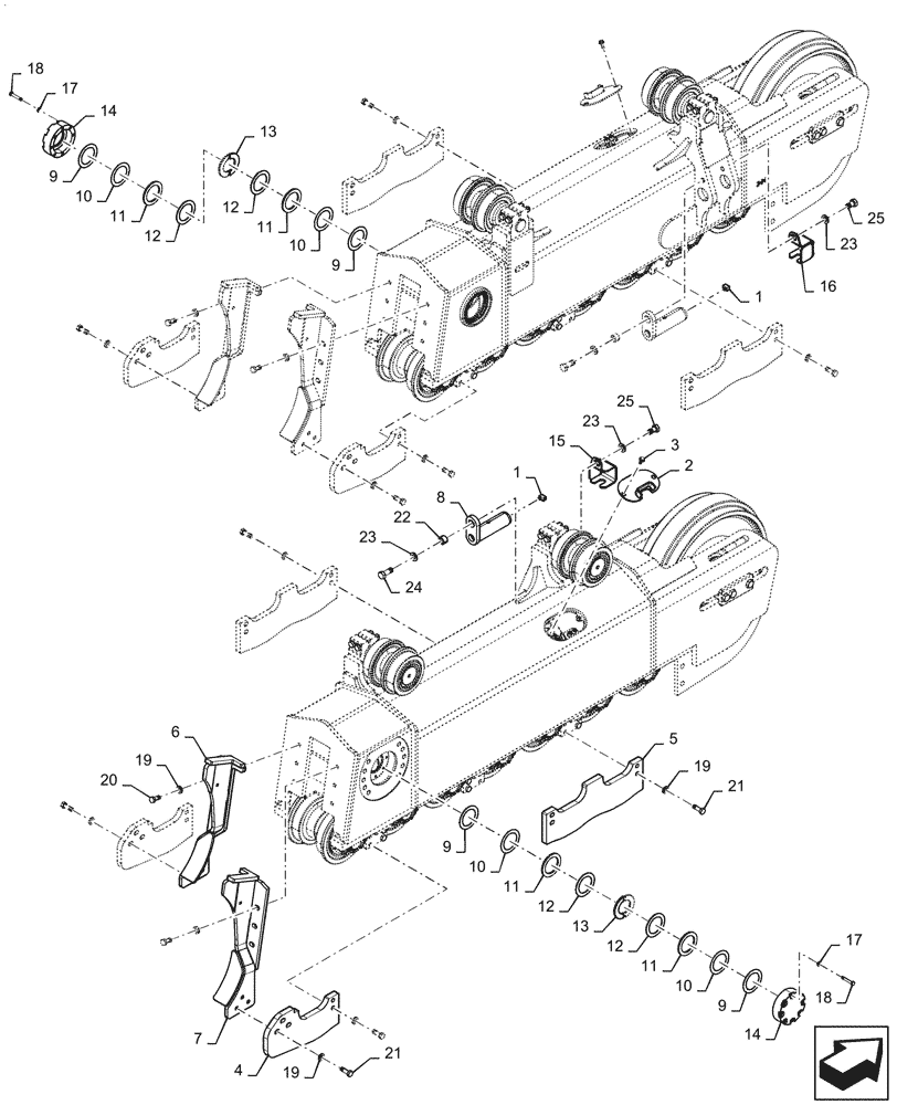 Схема запчастей Case 2050M LT PAT - (48.134.010) - UNDERCARRIAGE (48) - TRACKS & TRACK SUSPENSION