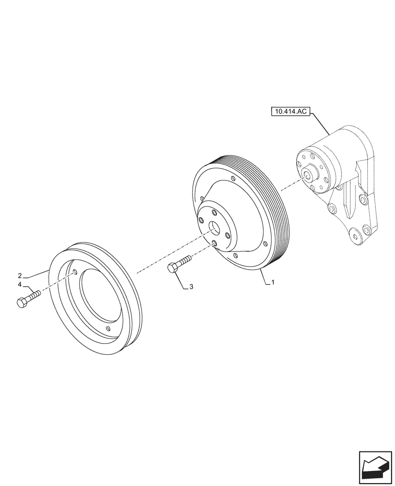 Схема запчастей Case F4HFE613F A012 - (10.414.AD) - FAN, PULLEY (10) - ENGINE