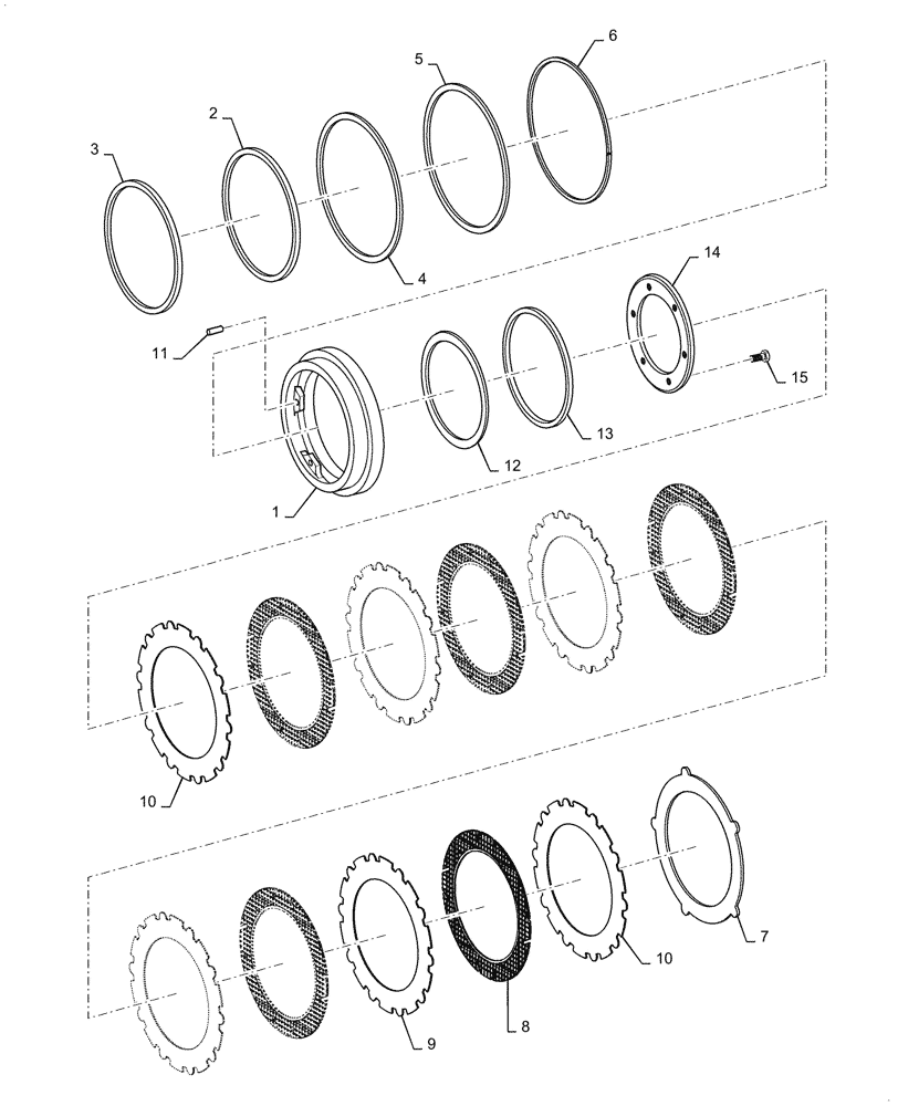 Схема запчастей Case 521G - (33.202.010) - VAR - 782122 - FRONT AND REAR AXLE BRAKE ASSEMBLY, STANDARD (33) - BRAKES & CONTROLS