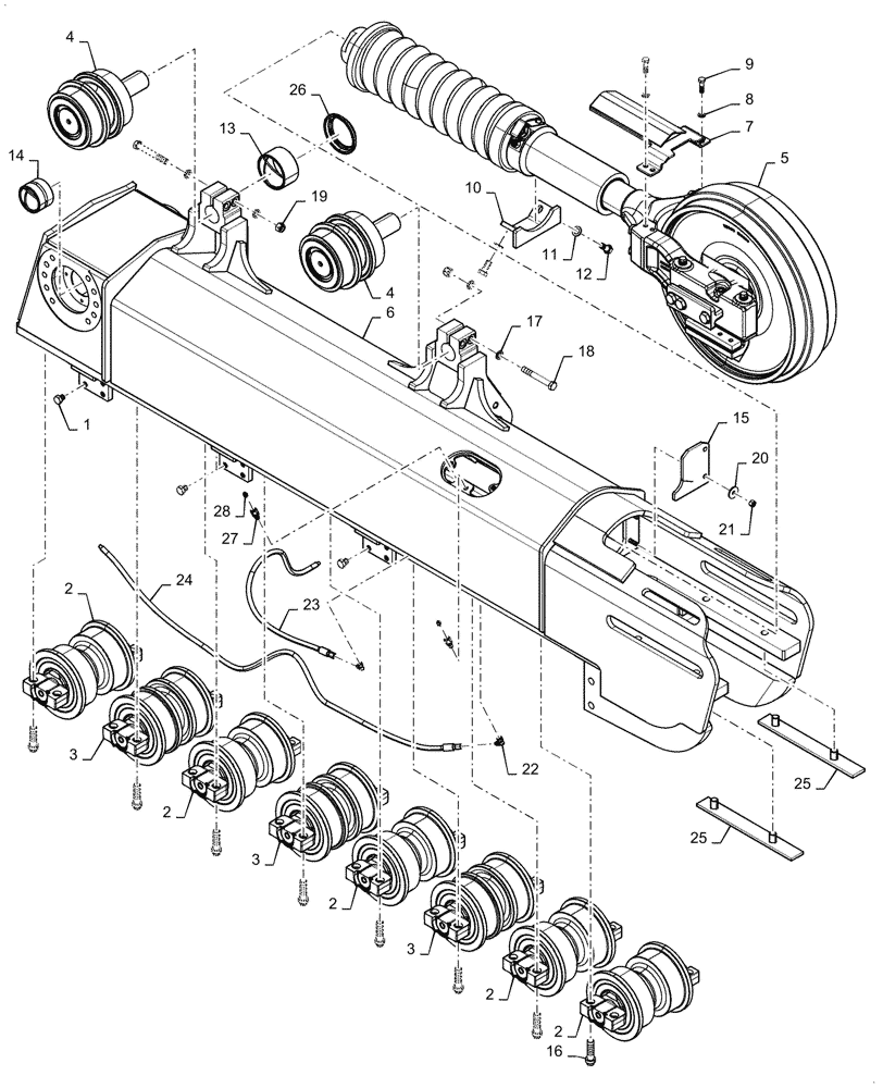 Схема запчастей Case 1650M LGP PAT - (48.134.020) - RH, TRACK ASSY, FRAME ULTRA-LIFE (48) - TRACKS & TRACK SUSPENSION