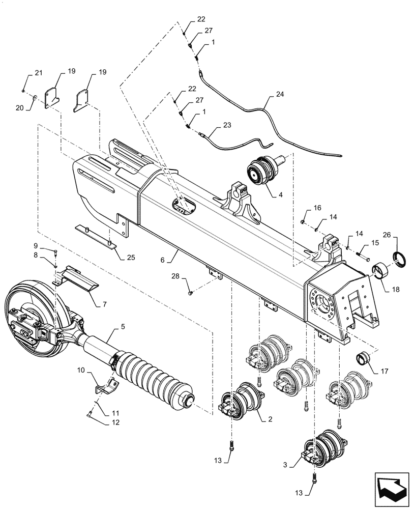 Схема запчастей Case 1650M LGP PAT - (48.134.030) - LH, TRACK ASSY, FRAME, ULTRA-LIFE (48) - TRACKS & TRACK SUSPENSION