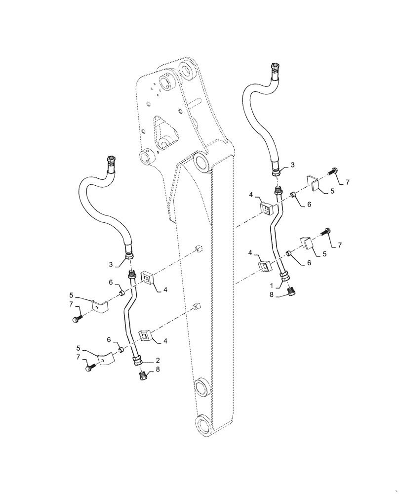 Схема запчастей Case CX31B - (35.525.AA[01]) - HYD. LINE, ARM 1.62M - NIBBLER & BREAKER (35) - HYDRAULIC SYSTEMS