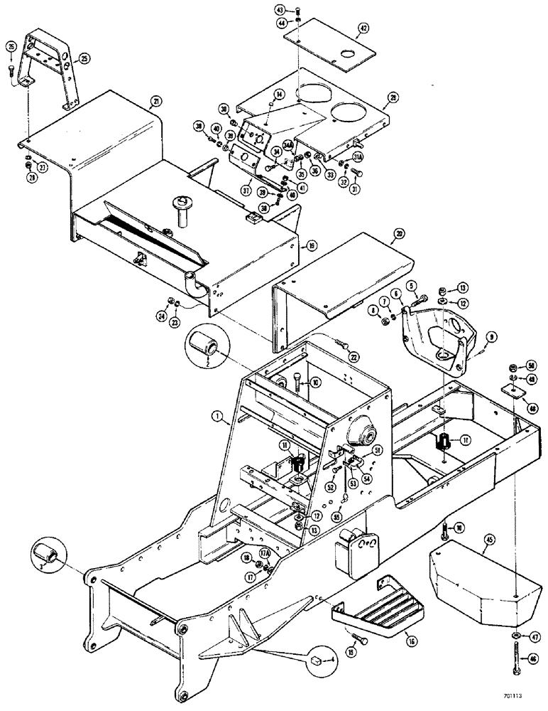 Схема запчастей Case 680CK - (114) - CHASSIS, FENDERS, ENGINE MOUNTS AND RELATED PARTS (39) - FRAMES AND BALLASTING