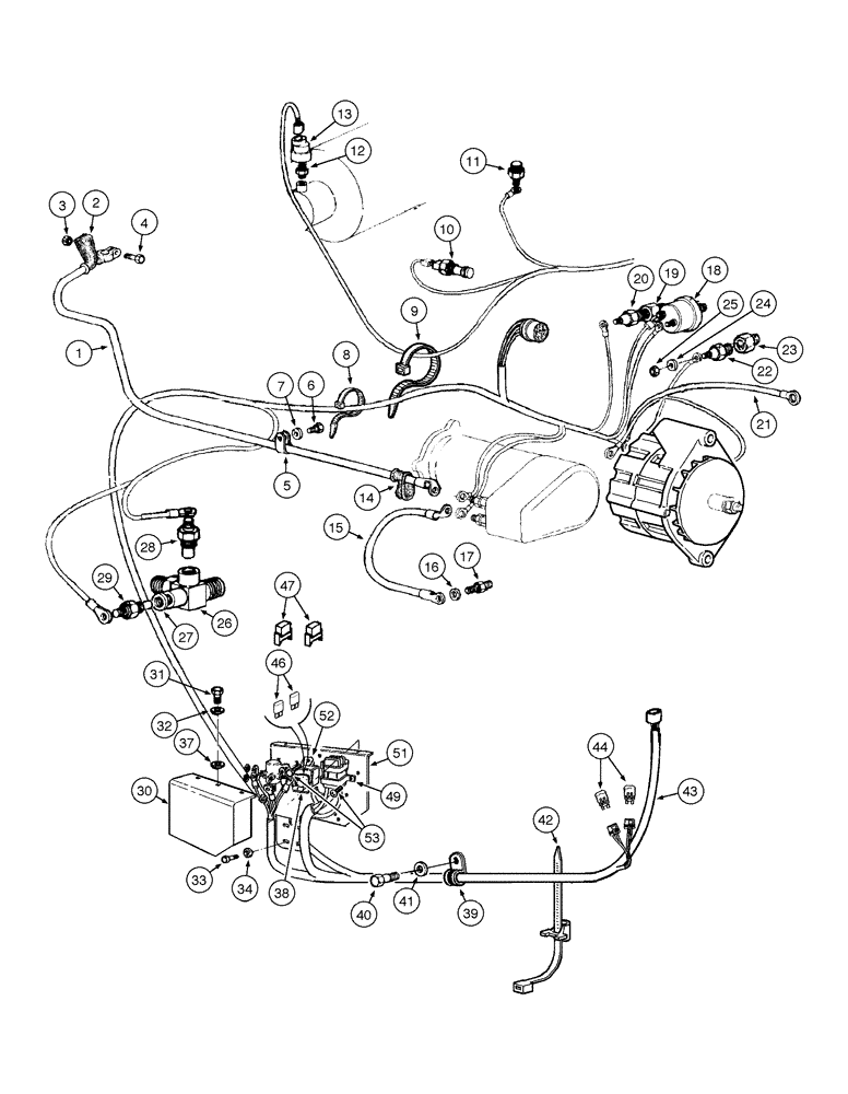 Схема запчастей Case 885 - (04-24[01]) - ELECTRIC SYSTEM - ENGINE (04) - ELECTRICAL SYSTEMS