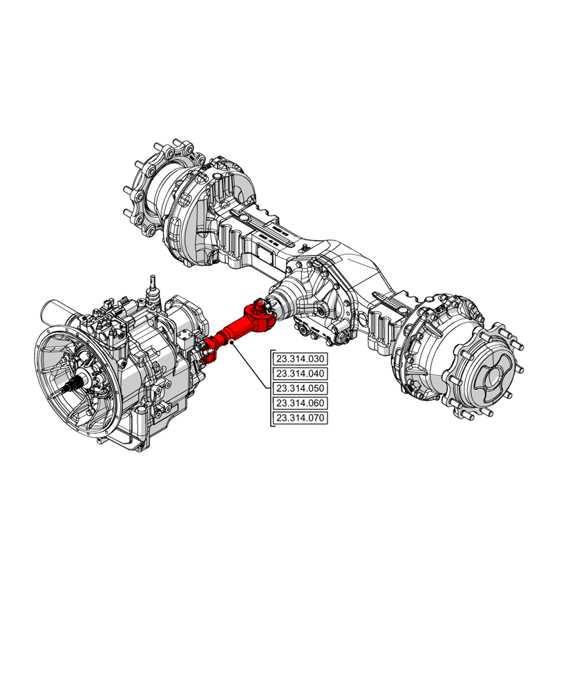 Схема запчастей Case 590SN - (00.000.23[01]) - PICTORIAL INDEX - FOUR WHEEL DRIVE SYSTEM (00) - GENERAL & PICTORIAL INDEX