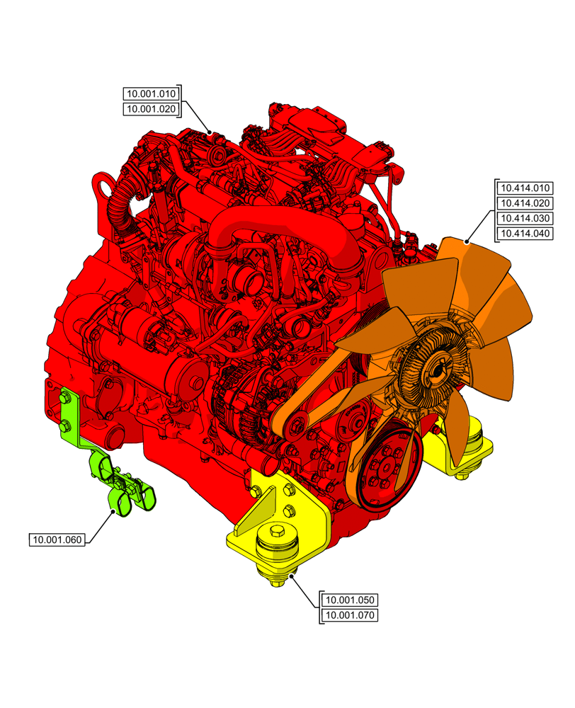 Схема запчастей Case 580SN WT - (10.000.00[01]) - SECTION INDEX - ENGINE (10) - ENGINE