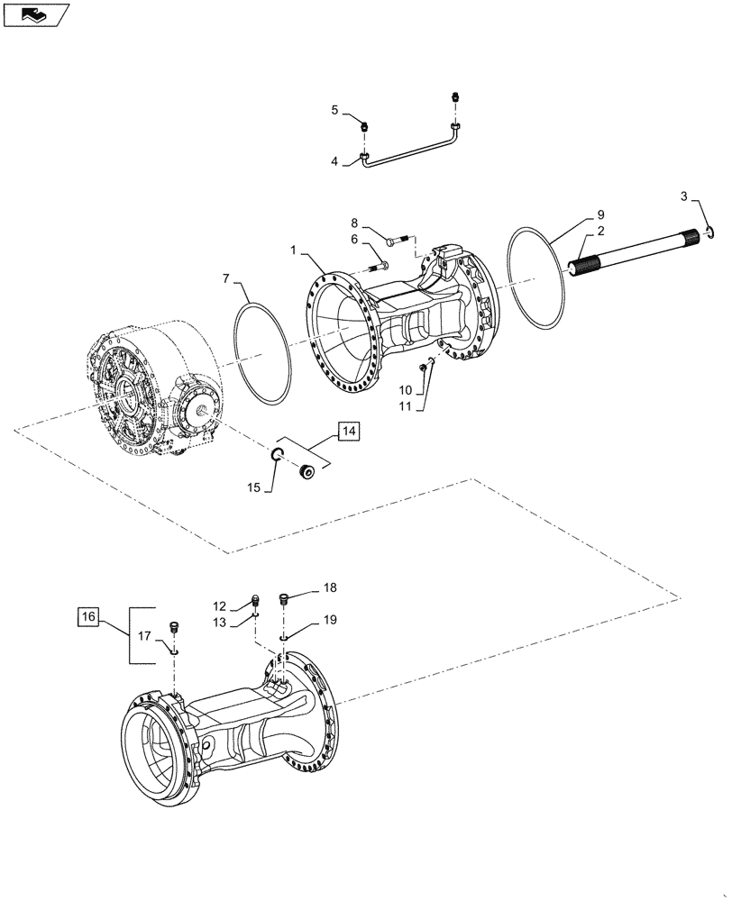 Схема запчастей Case 1121G - (27.100.040) - VAR - 424775, 424235 - REAR AXLE HOUSING, STANDARD/HEAVY DUTY (27) - REAR AXLE SYSTEM