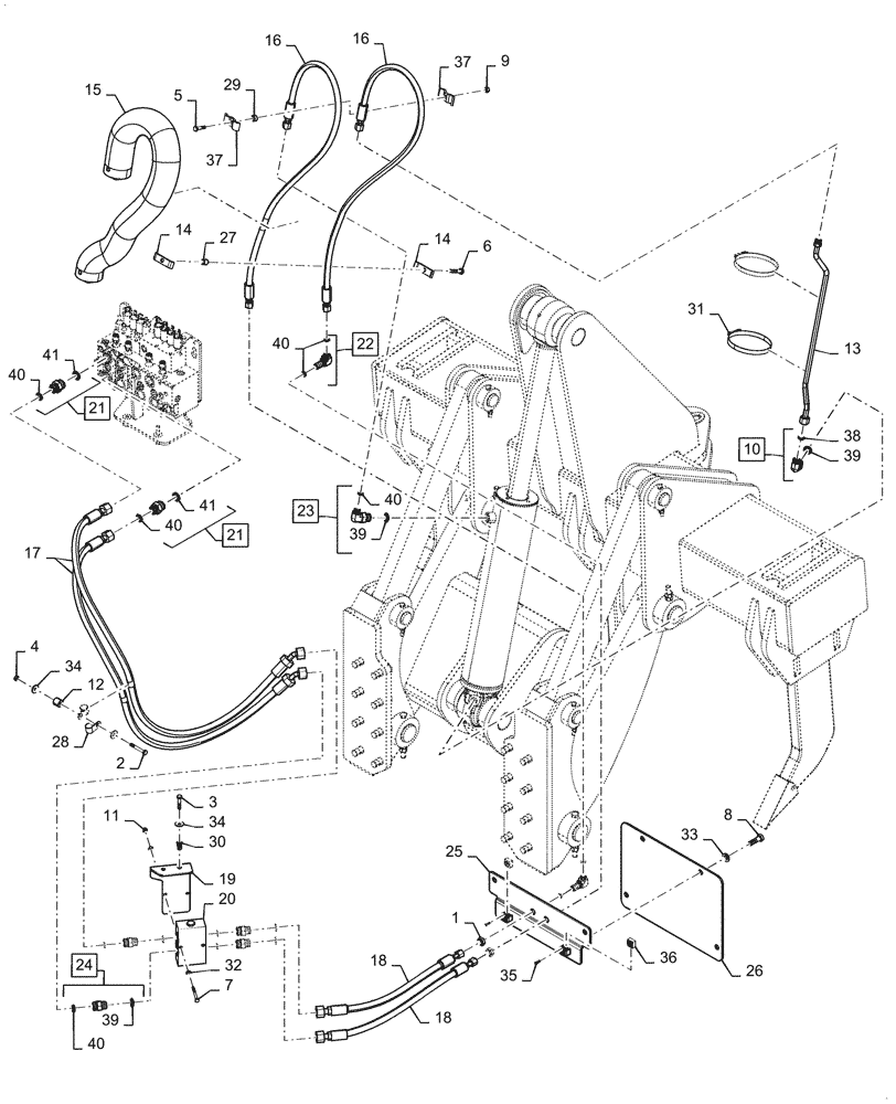 Схема запчастей Case 2050M LT PAT - (89.128.020) - VAR - 784007 - RIPPER, HYDRAULIC SYSTEM (89) - TOOLS