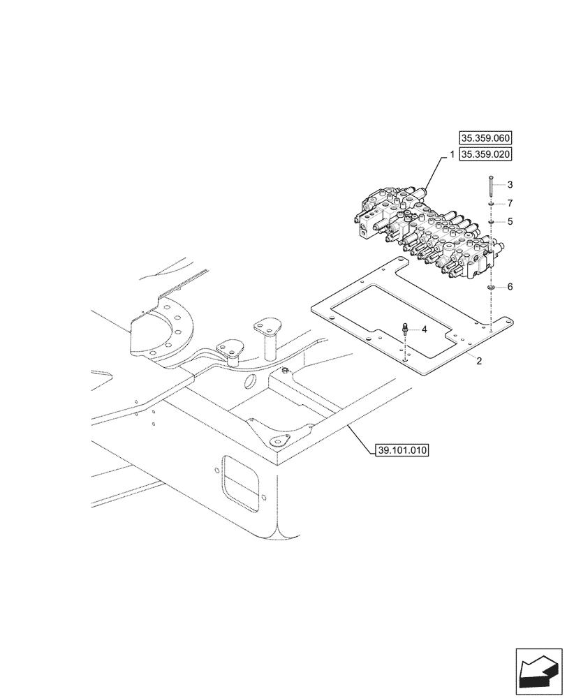 Схема запчастей Case CX57C - (35.359.010) - CONTROL VALVE (35) - HYDRAULIC SYSTEMS