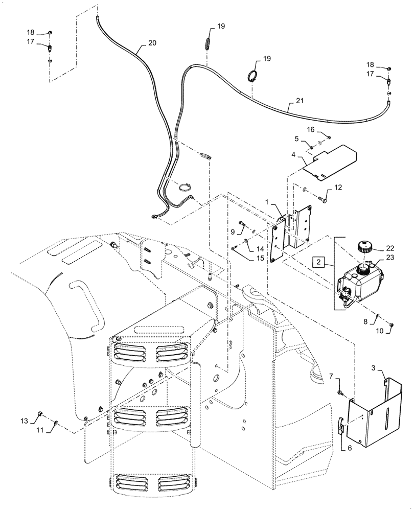 Схема запчастей Case 521G - (55.518.010) - WINDSHIELD WASHER RESERVOIR (55) - ELECTRICAL SYSTEMS