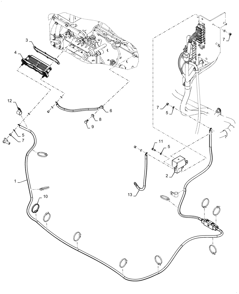 Схема запчастей Case 521G - (55.202.010) - VAR - 482322 - GRID HEATER INSTALLATION (55) - ELECTRICAL SYSTEMS