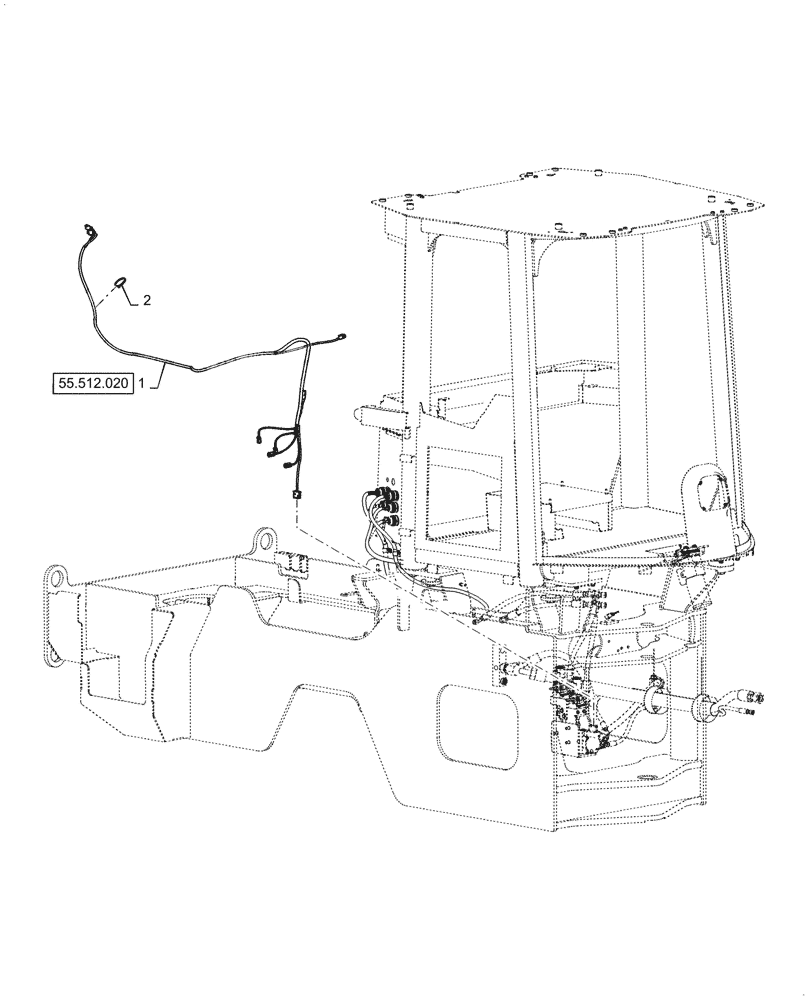 Схема запчастей Case 521G - (55.512.010) - VAR - 482913, 482930 - JOYSTICK, HARNESS INSTALLATION (55) - ELECTRICAL SYSTEMS