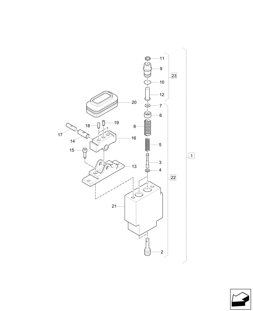 Схема запчастей Case CX60C - (35.356.030) - REMOTE CONTROL VALVE, BOOM SWING, COMPONENTS (35) - HYDRAULIC SYSTEMS