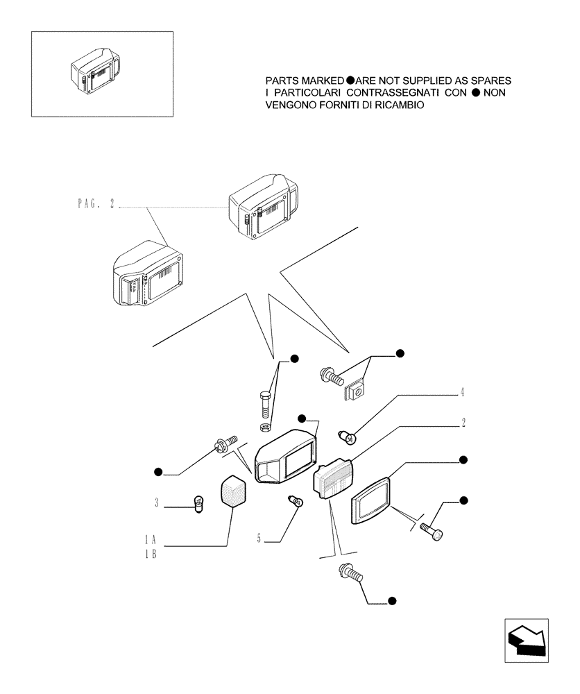 Схема запчастей Case TX1055 - (9.00330[04]) - ROAD LIGHTS - OPTIONAL CODE 749268001 (55) - ELECTRICAL SYSTEMS