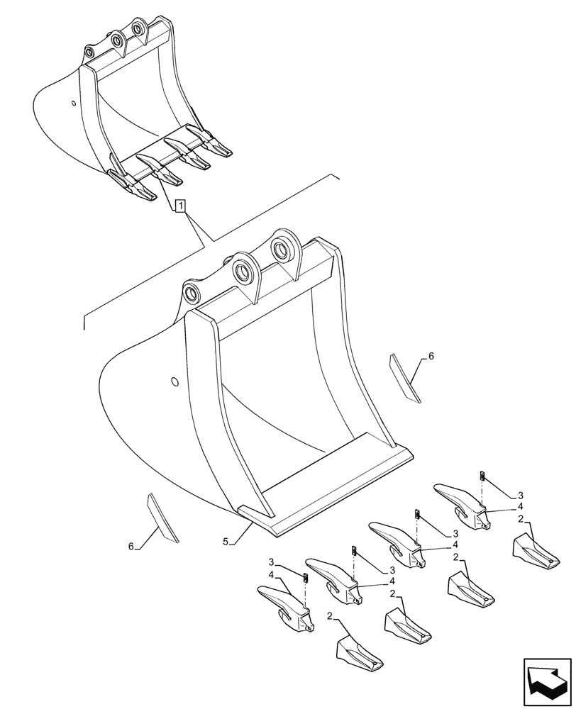 Схема запчастей Case CX75C SR - (84.100.339) - BUCKET (L=300MM) (84) - BOOMS, DIPPERS & BUCKETS