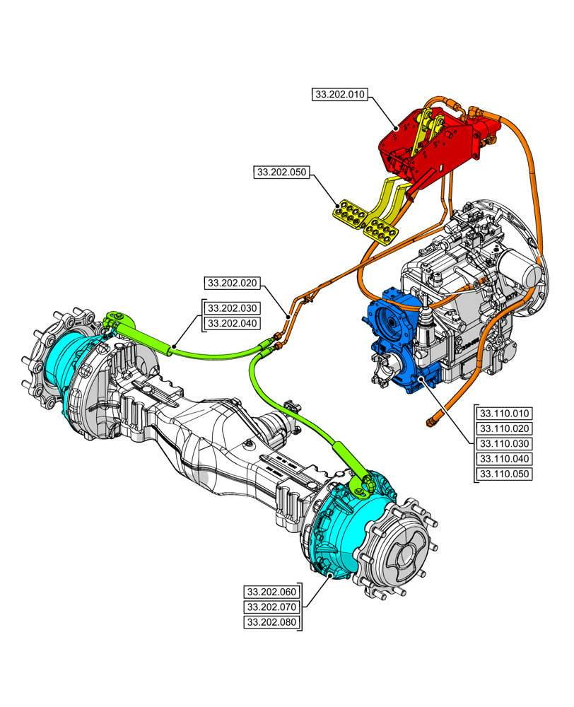 Схема запчастей Case 590SN - (33.000.00) - SECTION INDEX - BRAKES & CONTROLS (33) - BRAKES & CONTROLS