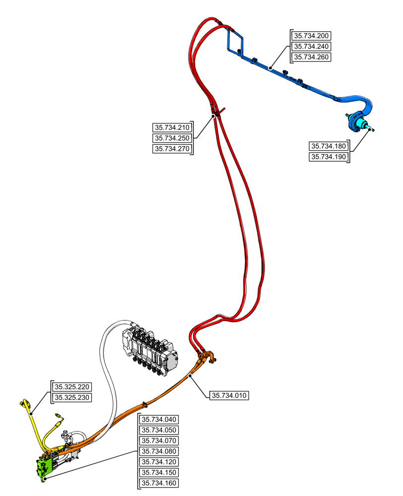 Схема запчастей Case 590SN - (00.000.35[03]) - PICTORIAL INDEX - HYDRAULIC SYSTEMS (00) - GENERAL & PICTORIAL INDEX