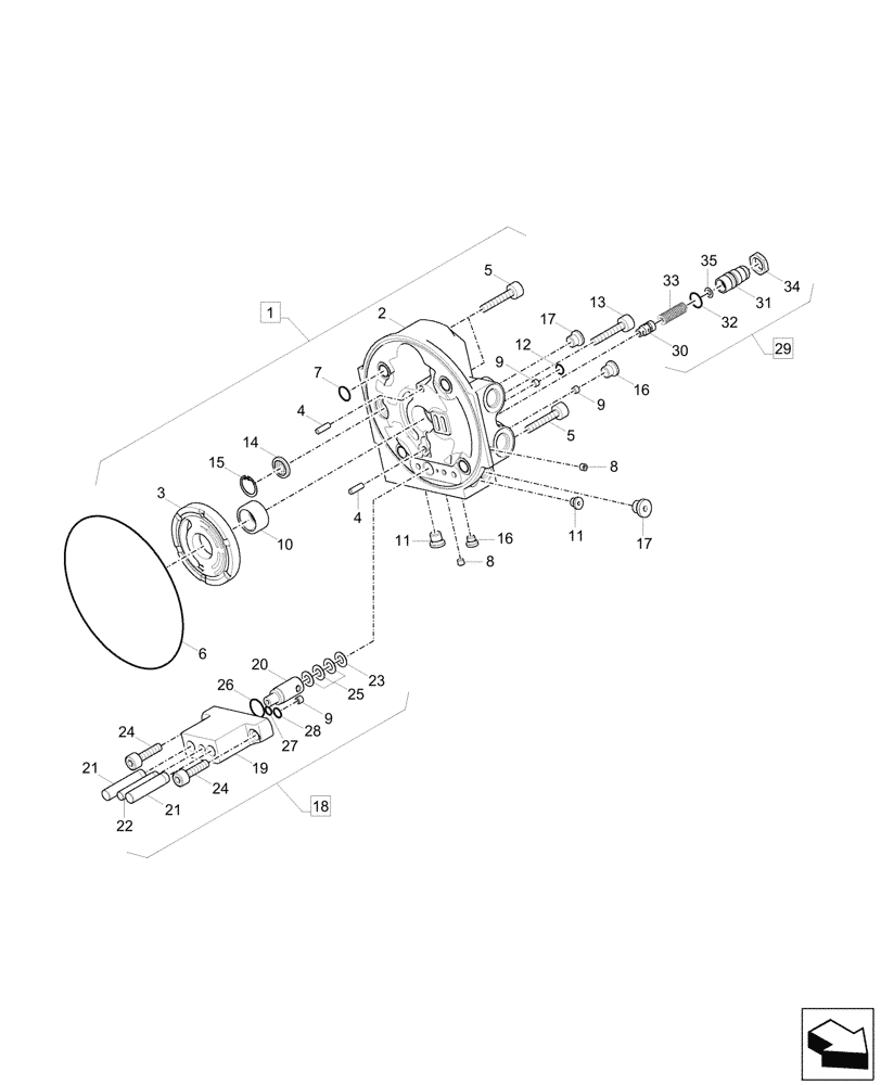 Схема запчастей Case CX60C - (35.106.020) - HYDRAULIC PUMP, COMPONENTS (35) - HYDRAULIC SYSTEMS