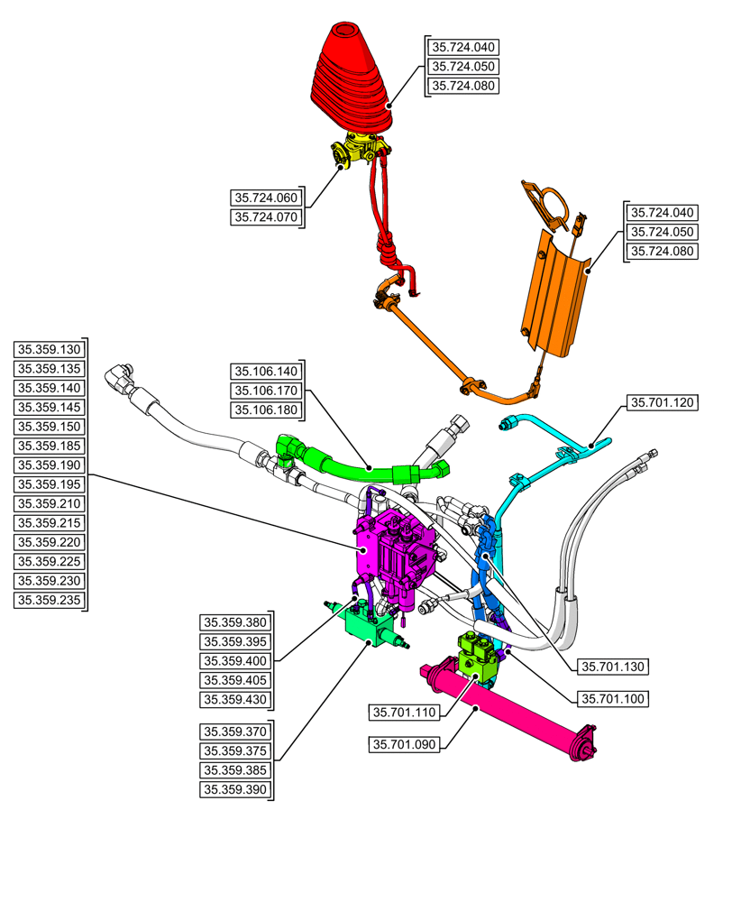 Схема запчастей Case 580SN - (35.000.00[06]) - SECTION INDEX - HYDRAULIC SYSTEMS (35) - HYDRAULIC SYSTEMS
