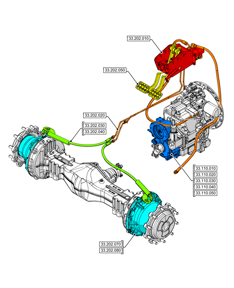 Схема запчастей Case 580SN WT - (00.000.33) - PICTORIAL INDEX - BRAKES & CONTROLS (00) - GENERAL & PICTORIAL INDEX