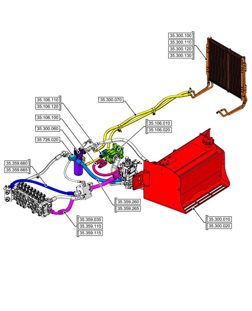 Схема запчастей Case 580SN - (35.000.00[04]) - SECTION INDEX - HYDRAULIC SYSTEMS (35) - HYDRAULIC SYSTEMS