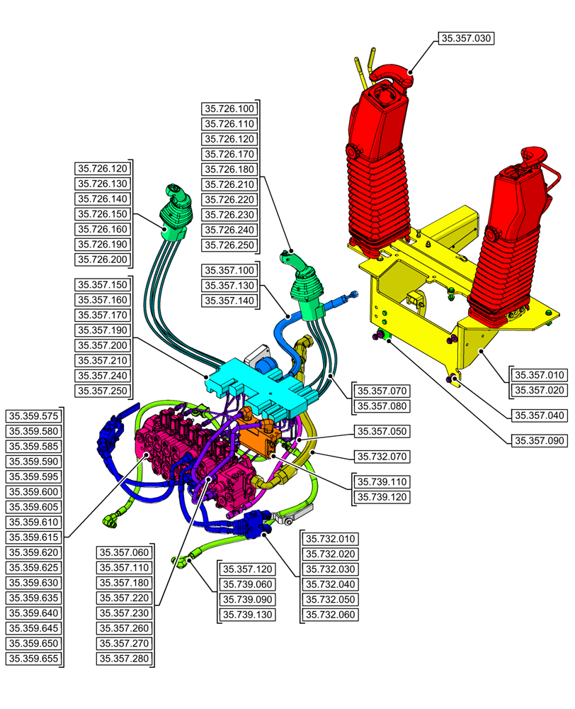 Схема запчастей Case 580SN - (35.000.00[10]) - SECTION INDEX - HYDRAULIC SYSTEMS (35) - HYDRAULIC SYSTEMS