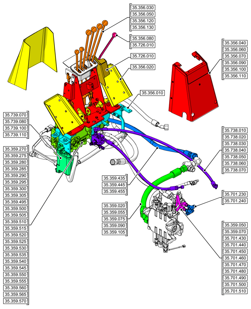 Схема запчастей Case 580SN - (35.000.00[08]) - SECTION INDEX - HYDRAULIC SYSTEMS (35) - HYDRAULIC SYSTEMS