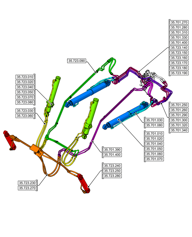 Схема запчастей Case 580SN - (35.000.00[01]) - SECTION INDEX - HYDRAULIC SYSTEMS (35) - HYDRAULIC SYSTEMS