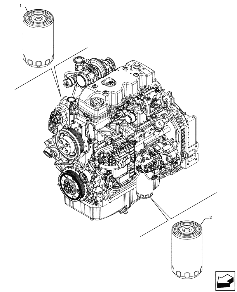 Схема запчастей Case F4HFE413P A008 - (05.100.03[01]) - FILTERS (05) - SERVICE & MAINTENANCE