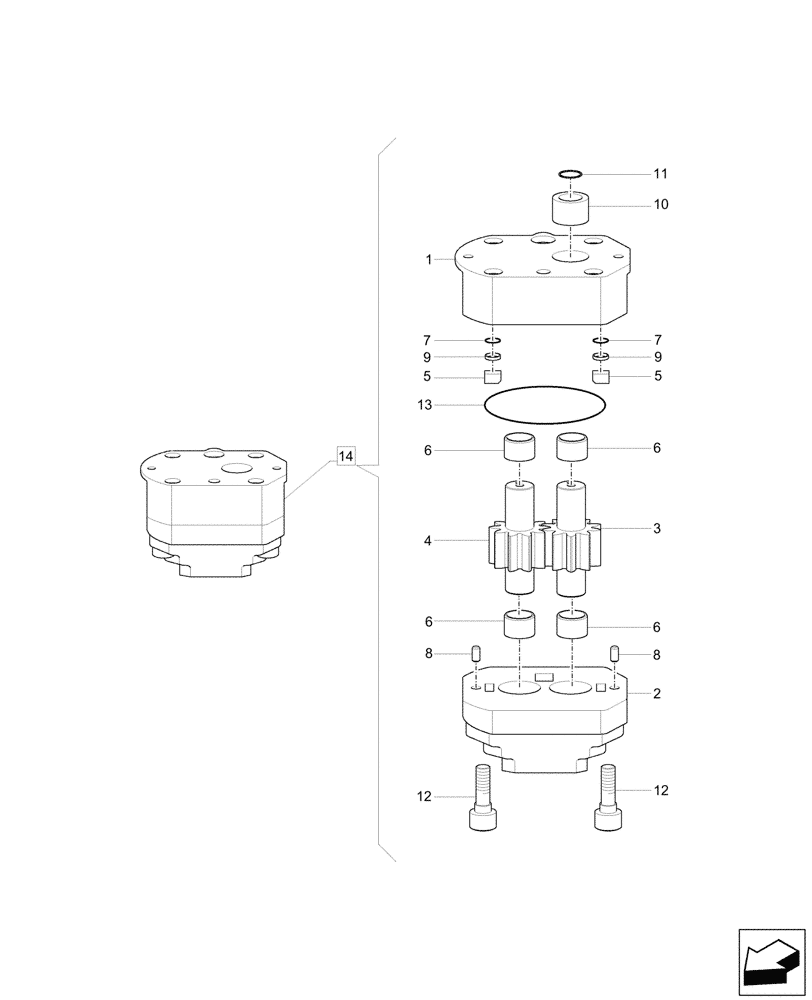 Схема запчастей Case CX60C - (35.106.040) - GEAR PUMP, COMPONENTS (35) - HYDRAULIC SYSTEMS