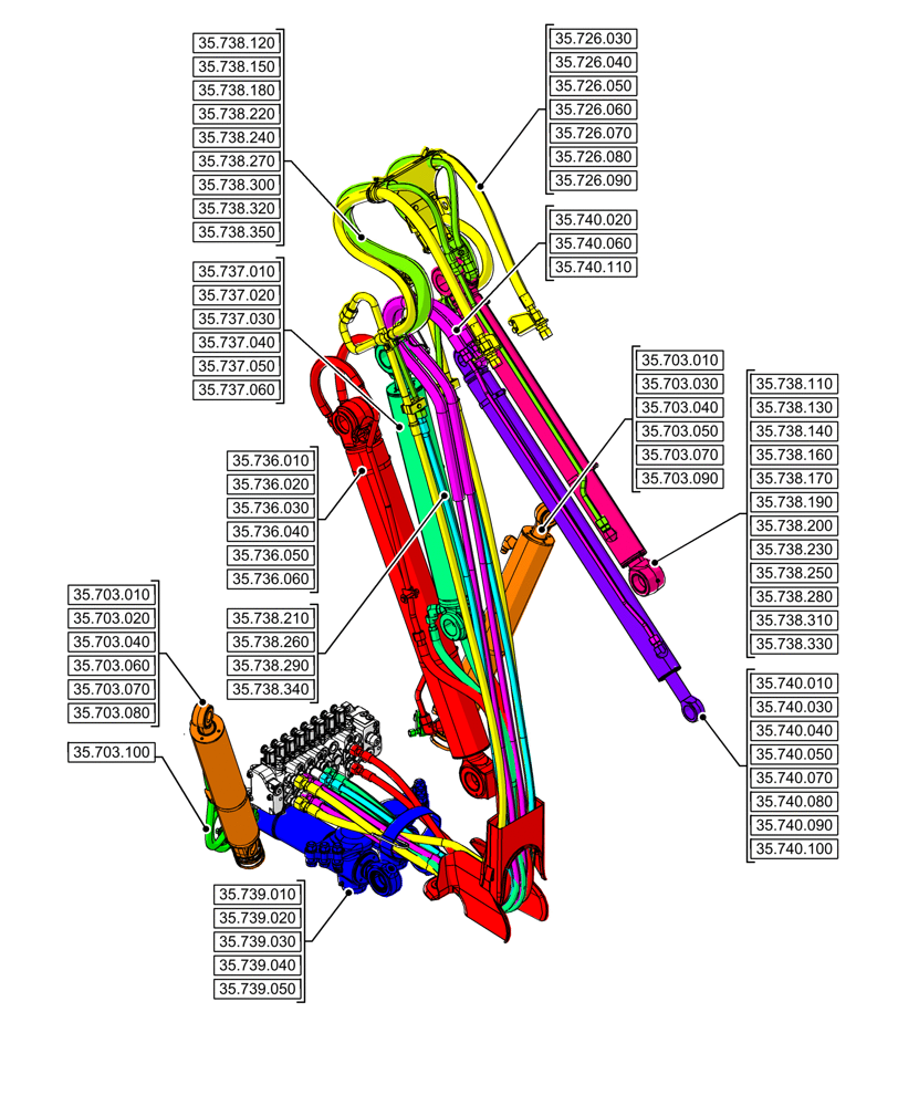 Схема запчастей Case 580SN - (35.000.00[11]) - SECTION INDEX - HYDRAULIC SYSTEMS (35) - HYDRAULIC SYSTEMS