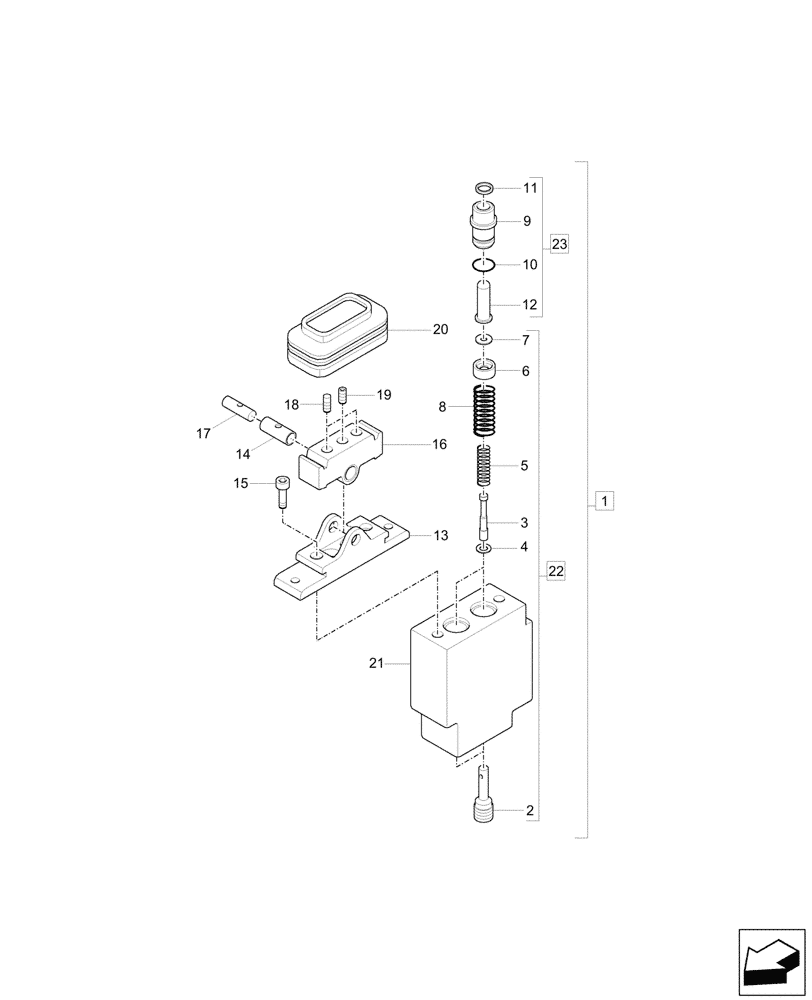 Схема запчастей Case CX57C - (35.356.040) - VAR - 747076, 747077, 747123 - REMOTE CONTROL VALVE, PEDAL, COMPONENTS (35) - HYDRAULIC SYSTEMS