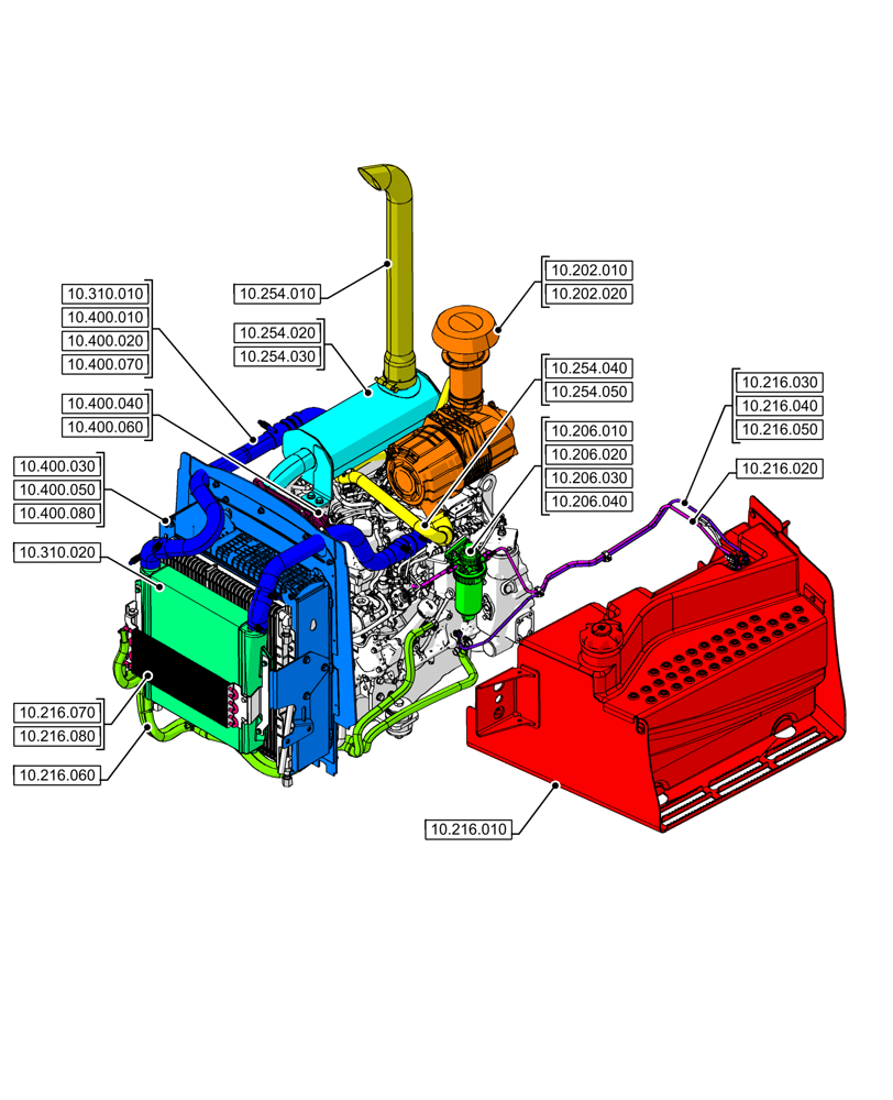 Схема запчастей Case 590SN - (10.000.00[02]) - SECTION INDEX - ENGINE (10) - ENGINE