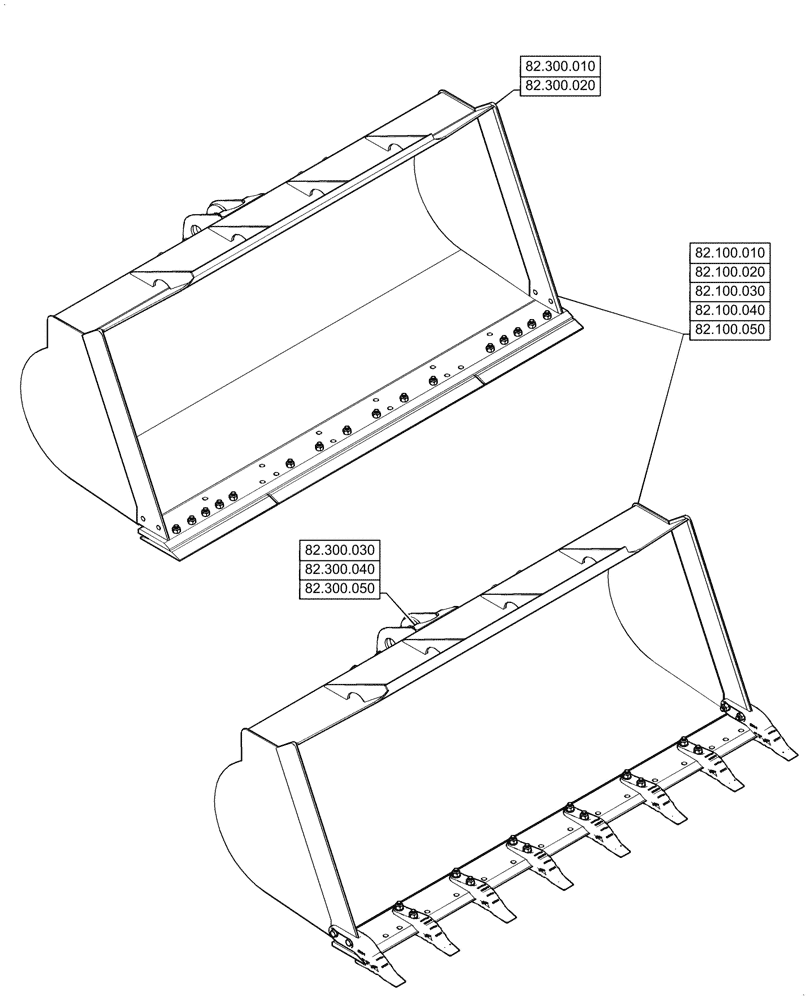 Схема запчастей Case 521G - (82.000.00[01]) - SECTION INDEX - FRONT LOADER AND BUCKET (82) - FRONT LOADER & BUCKET