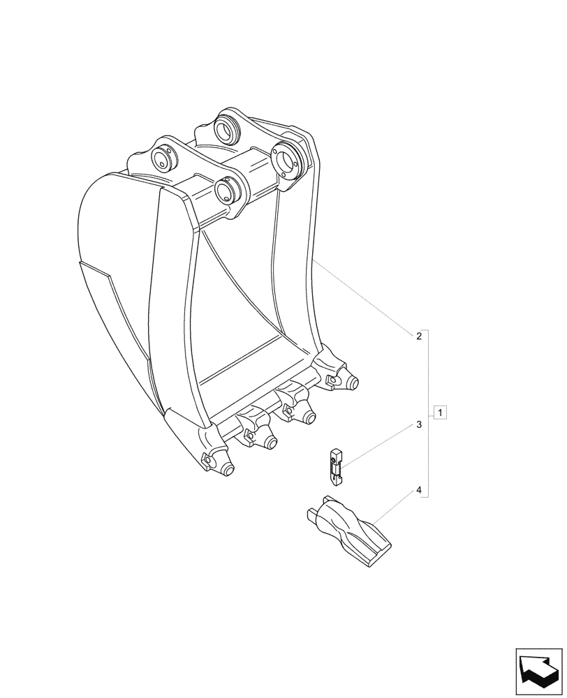 Схема запчастей Case CX26C - (84.100.016) - BUCKET (600MM) (84) - BOOMS, DIPPERS & BUCKETS