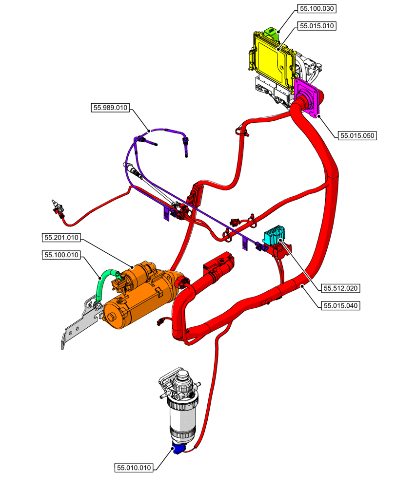 Схема запчастей Case 580N EP - (55.000.00[03]) - SECTION INDEX - ELECTRICAL SYSTEMS (55) - ELECTRICAL SYSTEMS