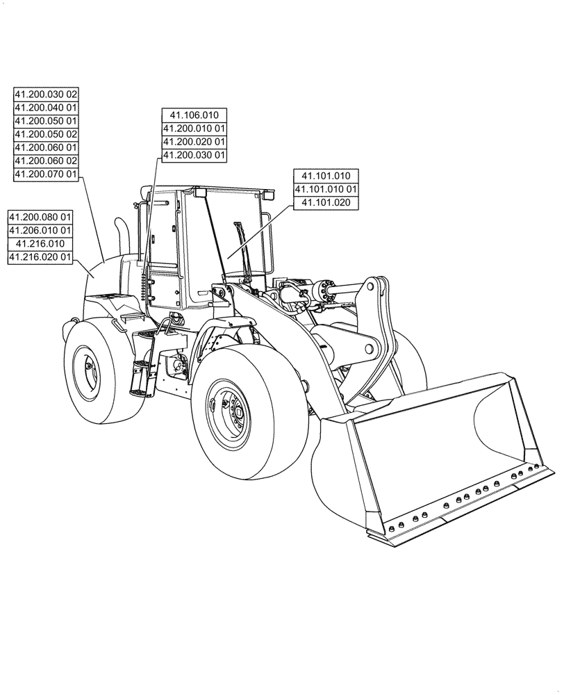Схема запчастей Case 621G - (41.000.00[01]) - SECTION INDEX - STEERING (41) - STEERING