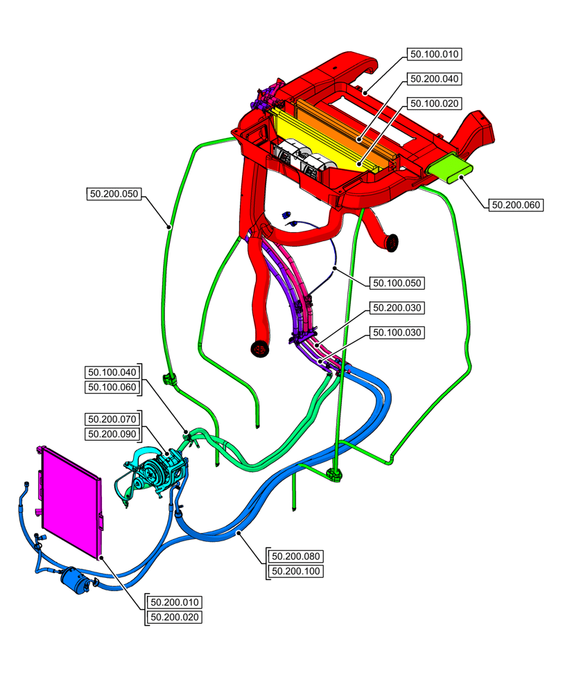 Схема запчастей Case 580SN WT - (00.000.50) - PICTORIAL INDEX - CAB CLIMATE CONTROL (00) - GENERAL & PICTORIAL INDEX