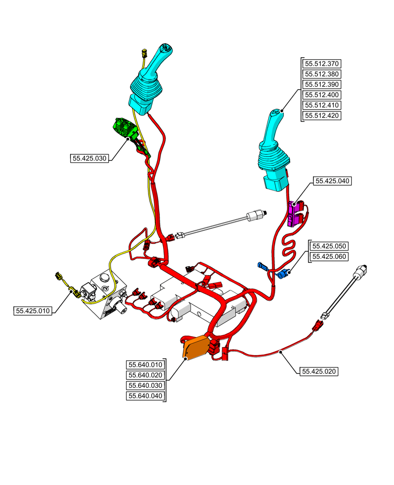 Схема запчастей Case 580SN WT - (00.000.55[07]) - PICTORIAL INDEX - ELECTRICAL SYSTEMS (00) - GENERAL & PICTORIAL INDEX