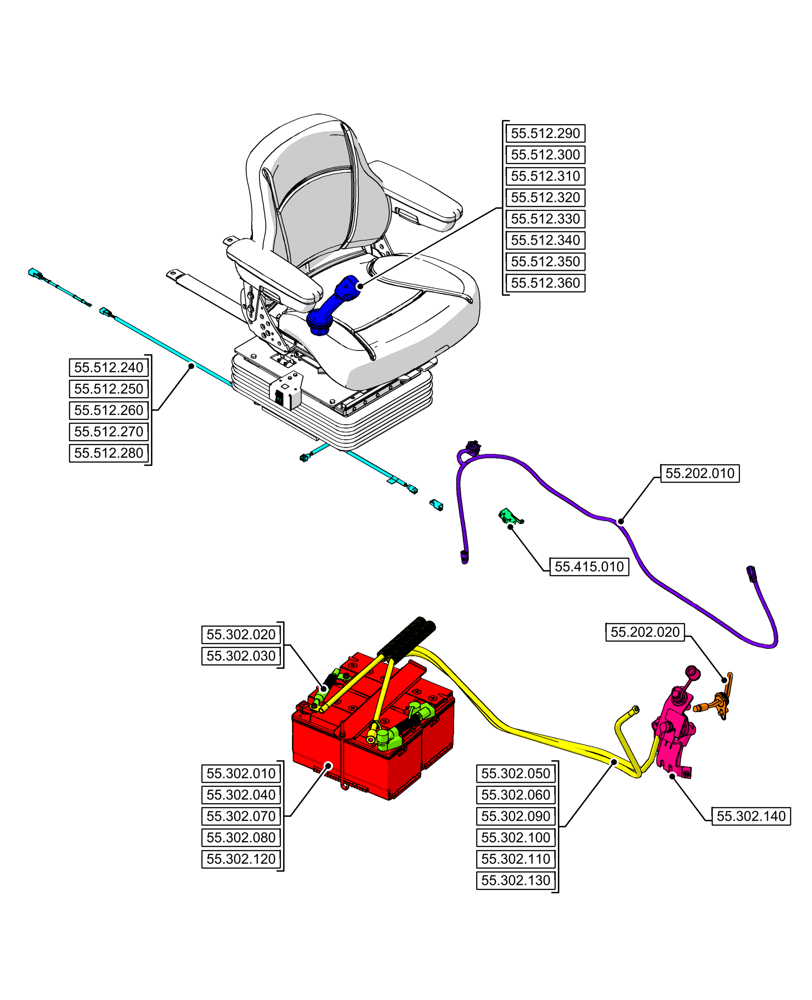 Схема запчастей Case 590SN - (00.000.55[09]) - PICTORIAL INDEX - ELECTRICAL SYSTEMS (00) - GENERAL & PICTORIAL INDEX