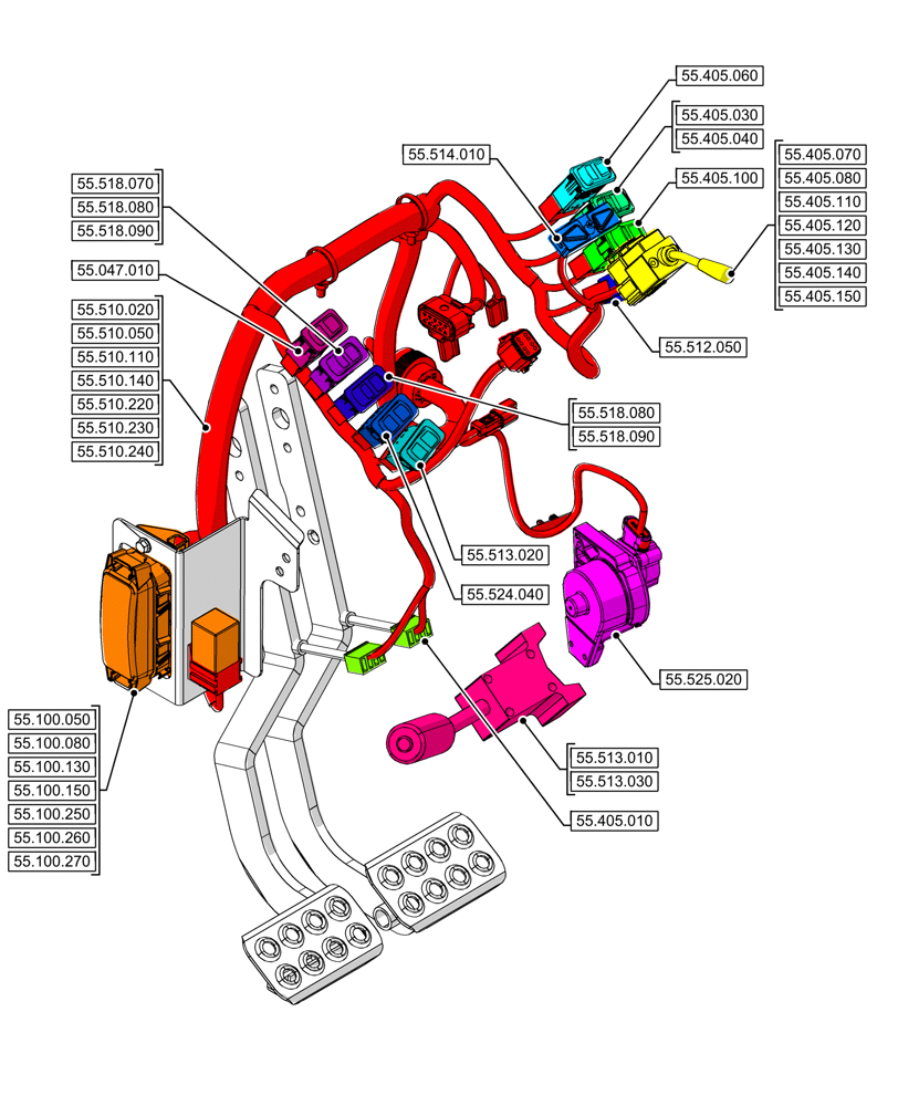 Схема запчастей Case 590SN - (00.000.55[05]) - PICTORIAL INDEX - ELECTRICAL SYSTEMS (00) - GENERAL & PICTORIAL INDEX