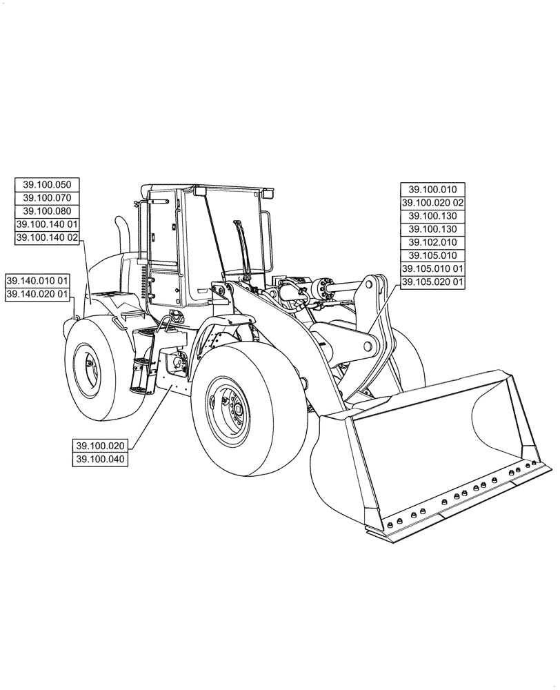 Схема запчастей Case 621G - (39.000.00[01]) - SECTION INDEX - FRAMES AND BALLASTING (39) - FRAMES AND BALLASTING