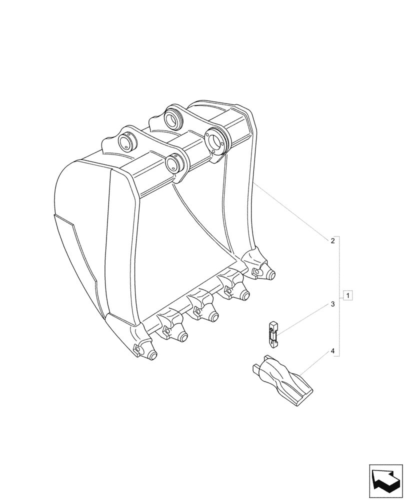 Схема запчастей Case CX60C - (84.100.016) - BUCKET (700MM) (84) - BOOMS, DIPPERS & BUCKETS