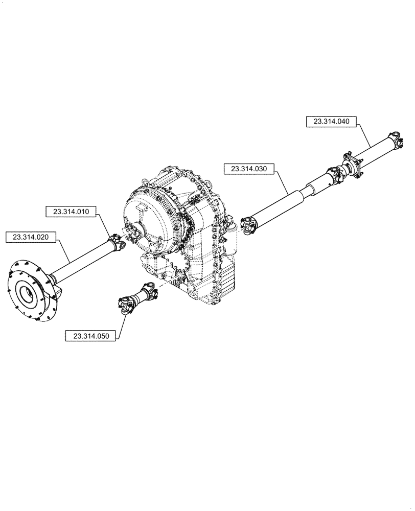 Схема запчастей Case 521G - (00.000.23) - PICTORIAL INDEX - FOUR WHEEL DRIVE SYSTEM (00) - GENERAL & PICTORIAL INDEX