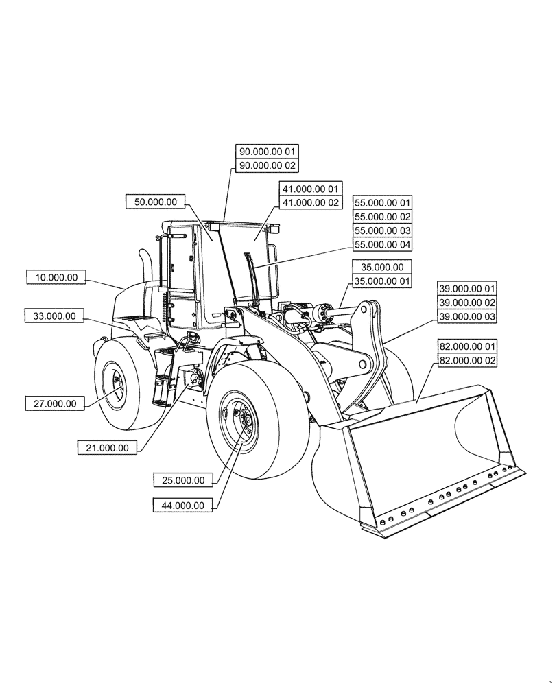 Схема запчастей Case 621G - (00.000.00) - PICTORIAL INDEX - MAIN SECTIONS (00) - GENERAL & PICTORIAL INDEX